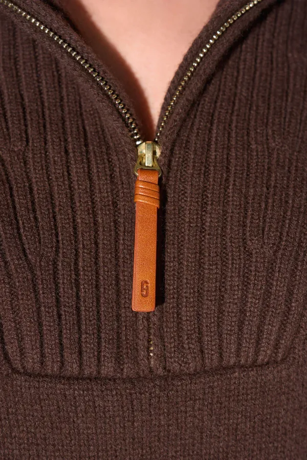 Cashmere Dames Trui Rits Yonas Bruin