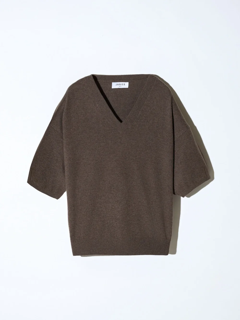 Cashmere Dames Trui V Hals Romeo Bruin