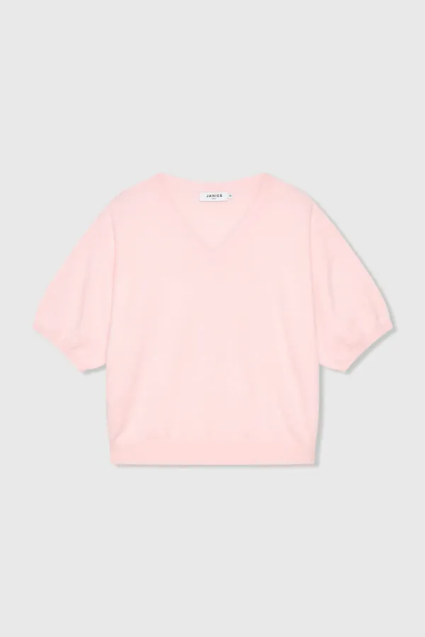 Cashmere Dames Trui V Hals Romeo Roze