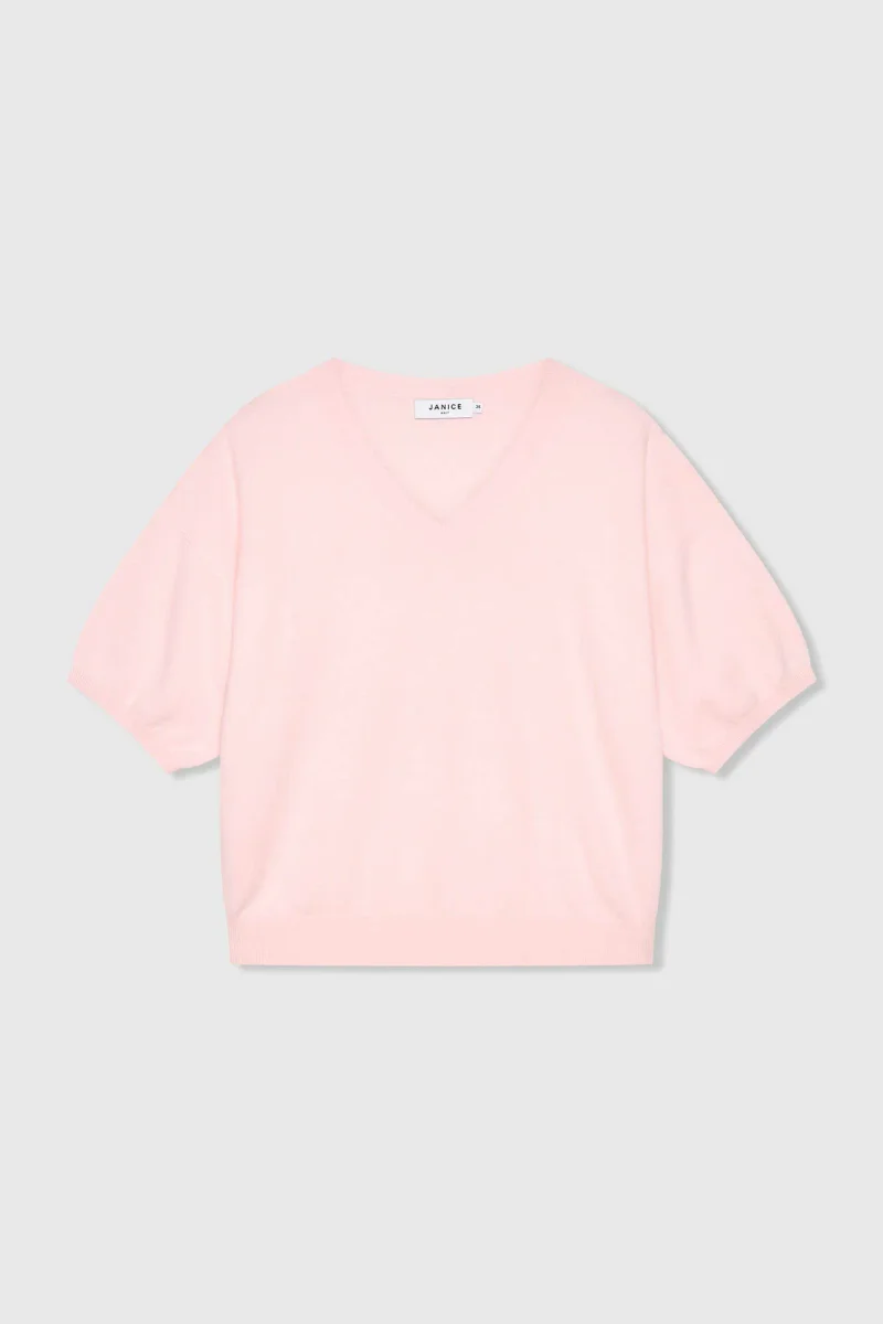 Cashmere Dames Trui V Hals Romeo Roze