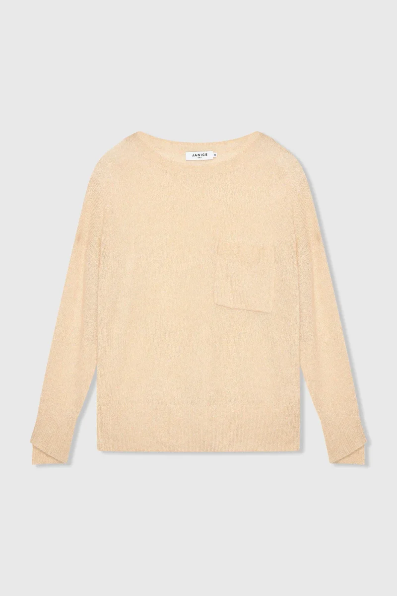 Cashmere Dames Trui Wijde Hals Dayton Beige