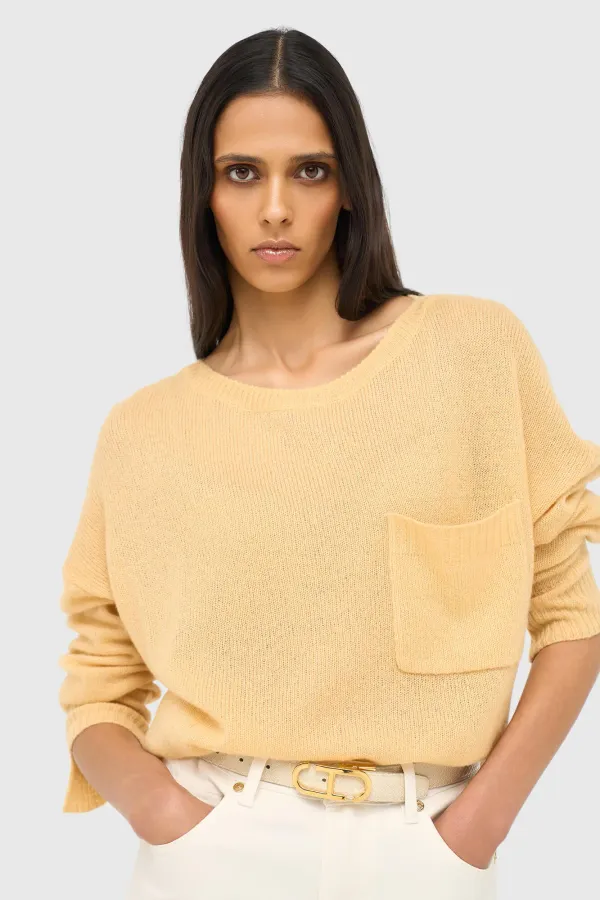 Cashmere Dames Trui Wijde Hals Dayton Geel
