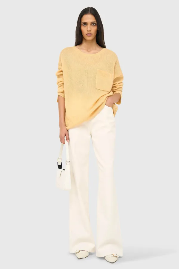 Cashmere Dames Trui Wijde Hals Dayton Geel