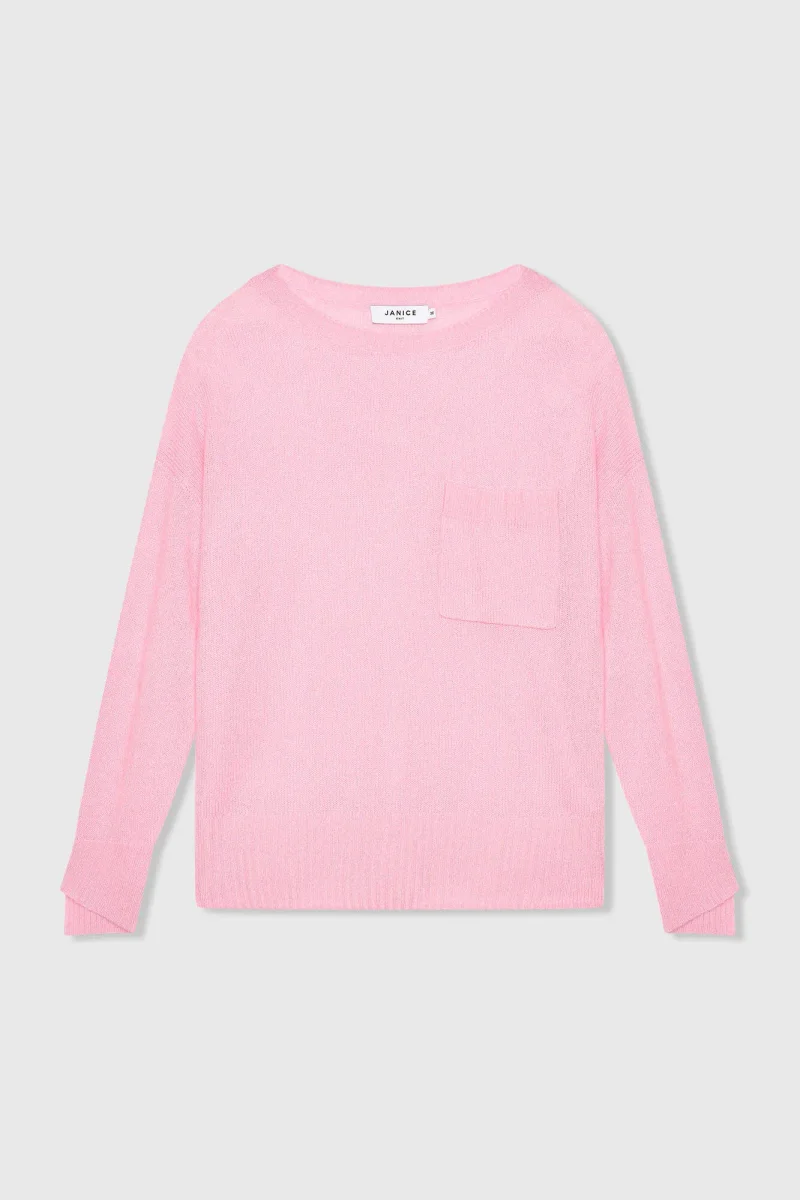Cashmere Dames Trui Wijde Hals Dayton Roze