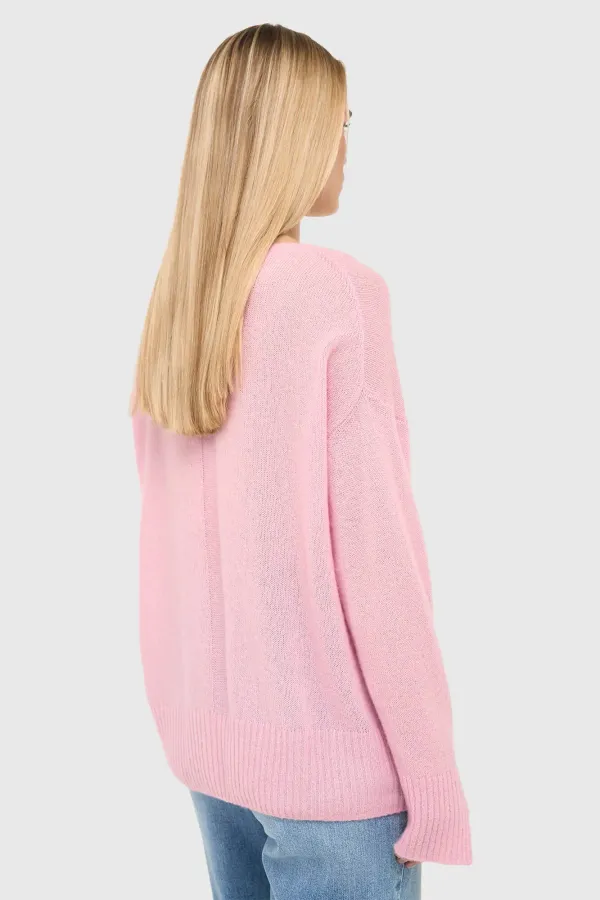 Cashmere Dames Trui Wijde Hals Dayton Roze