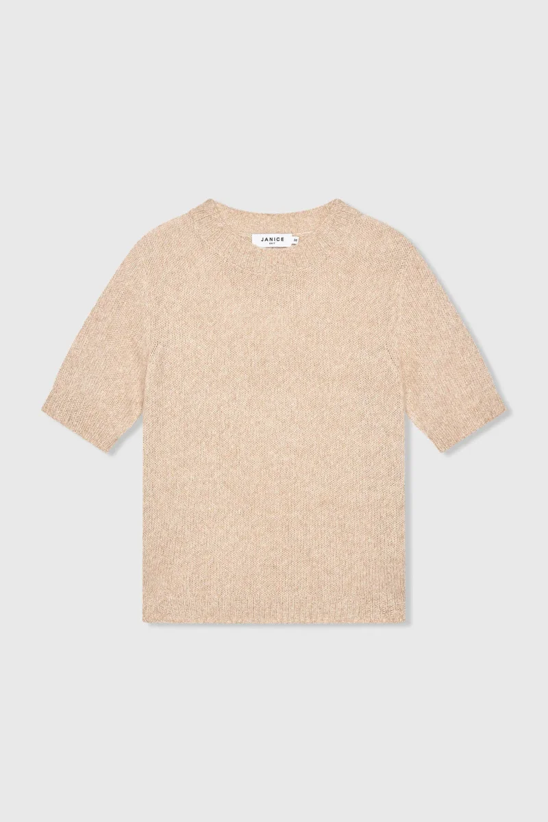 Cashmere Dames Truitje Korte Mouw Beige Eloi