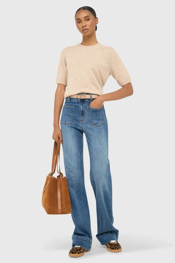 Cashmere Dames Truitje Korte Mouw Beige Eloi