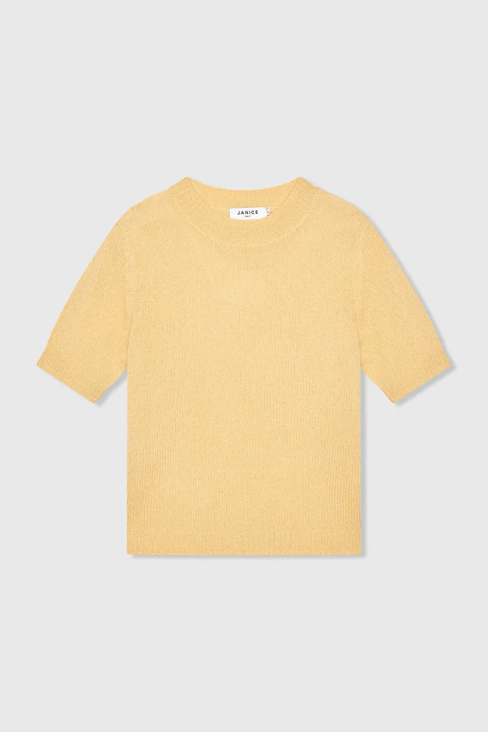 Cashmere Dames Truitje Korte Mouw Geel Eloi