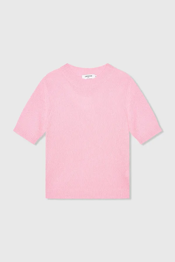 Cashmere Dames Truitje Korte Mouw Roze Eloi
