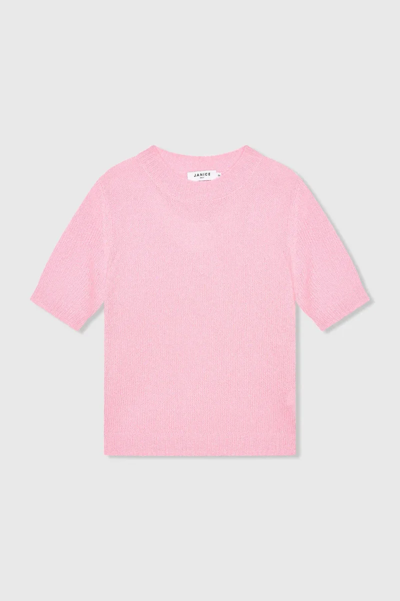 Cashmere Dames Truitje Korte Mouw Roze Eloi