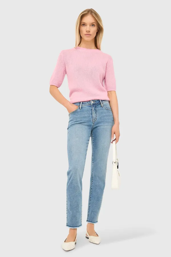 Cashmere Dames Truitje Korte Mouw Roze Eloi