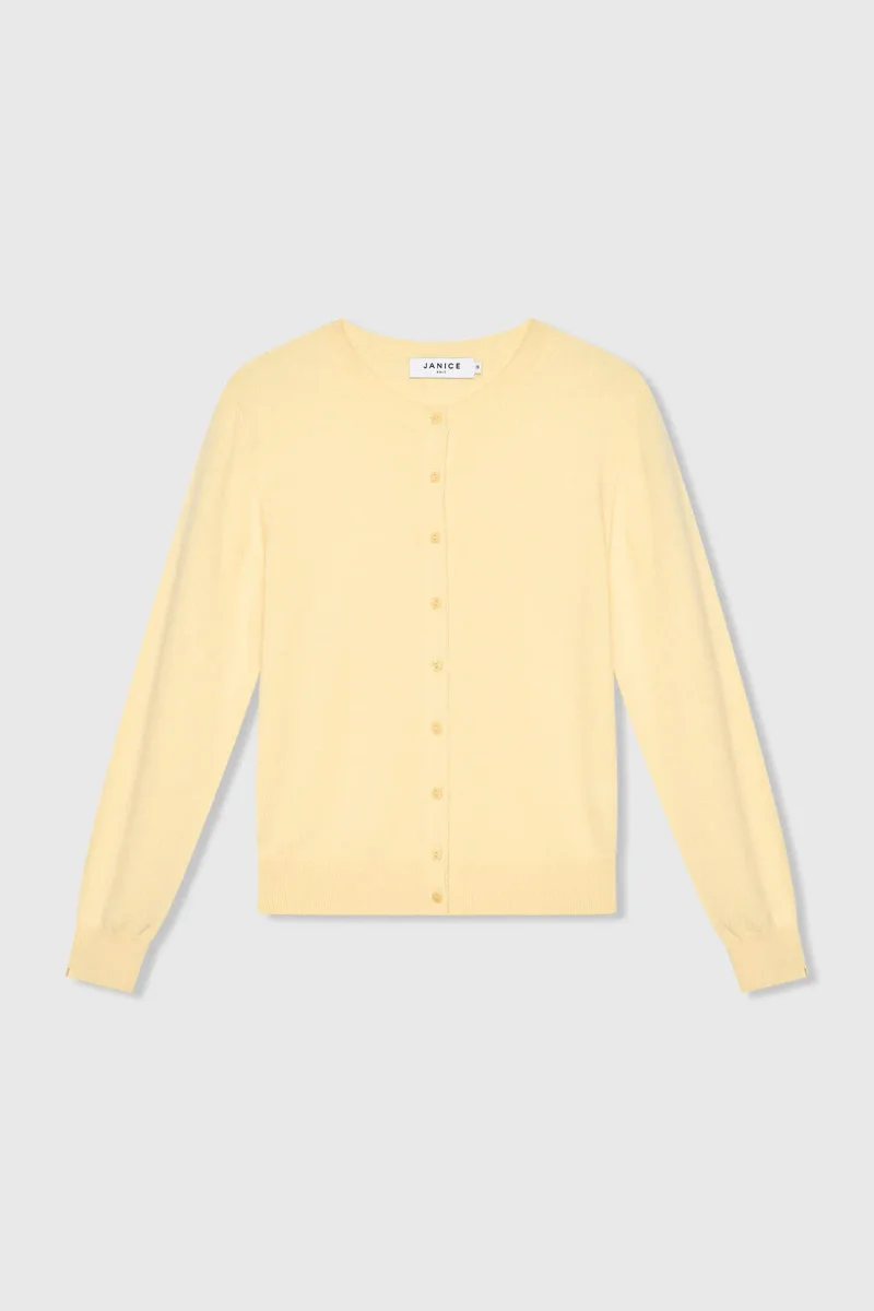 Cashmere Dames Vest Geel Lucas