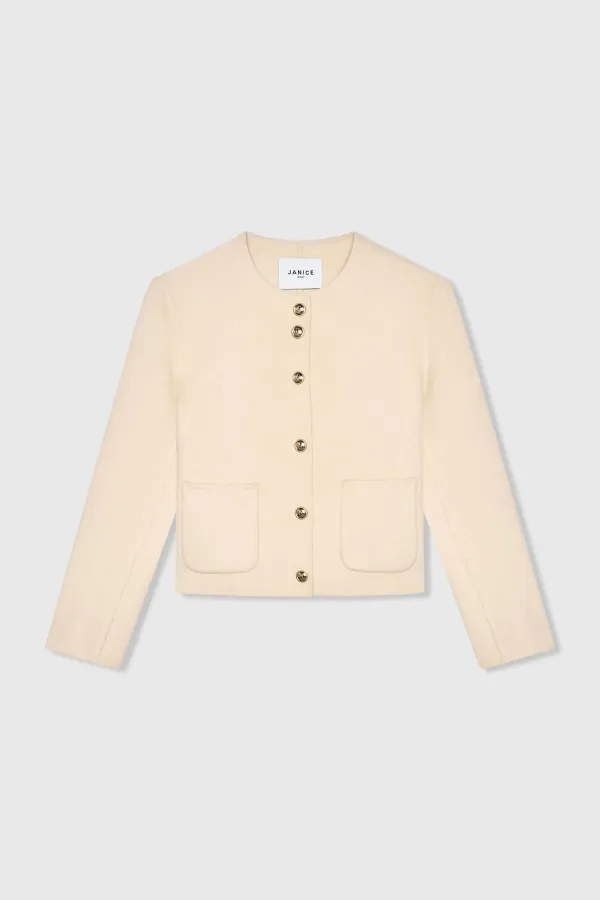 Cashmere Dames Jas Kort Vince Double Face Beige