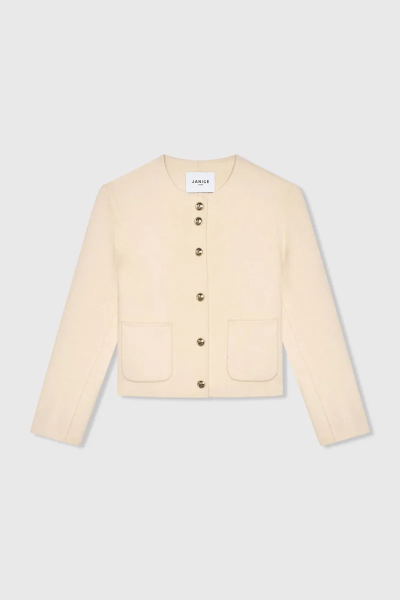 Cashmere Dames Jas Kort Vince Double Face Beige