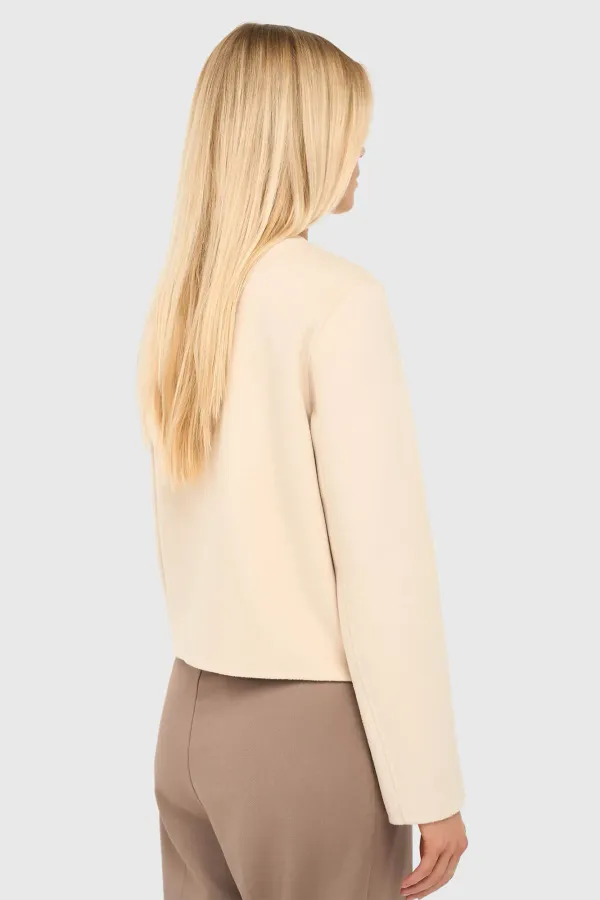 Cashmere Dames Jas Kort Vince Double Face Beige