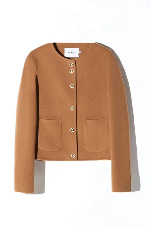 Cashmere Jack Dames Kort Vince Double Face Cognac