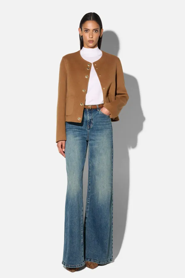 Cashmere Jack Dames Kort Vince Double Face Cognac