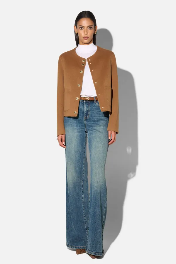 Cashmere Jack Dames Kort Vince Double Face Cognac