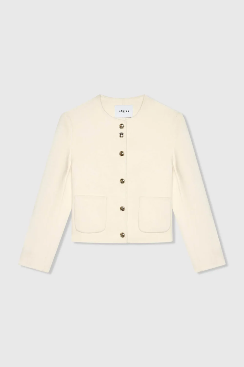Cashmere Jas Dames Kort Vince Double Face Off White