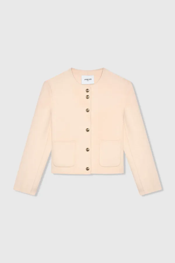 Cashmere Jas Dames Kort Vince Double Face Peach