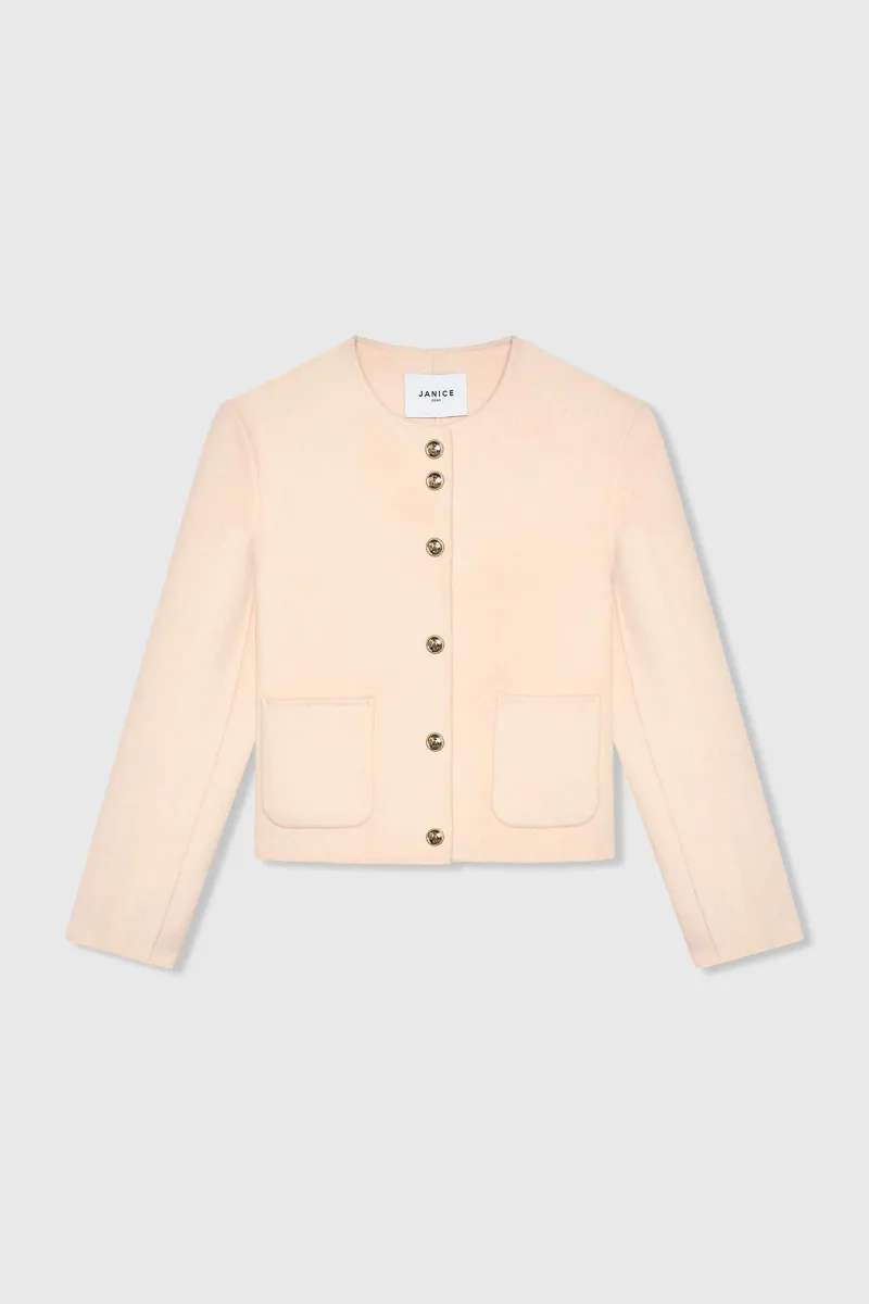 Cashmere Jas Dames Kort Vince Double Face Peach