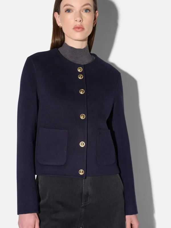 Cashmere Jack Dames Kort Vince Double Faced Blauw