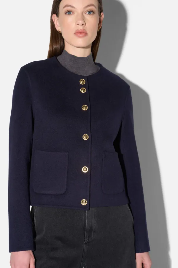 Cashmere Jack Dames Kort Vince Double Faced Blauw