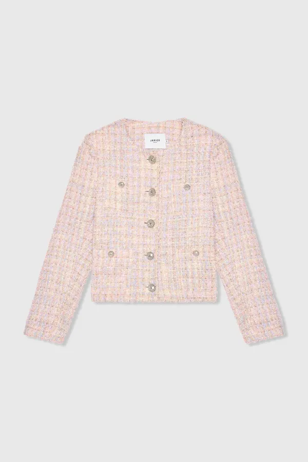 Dames Blazer Jasje Tweed Laurent Lila
