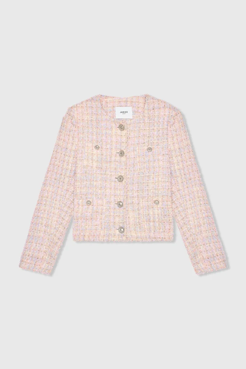 Dames Blazer Jasje Tweed Laurent Lila