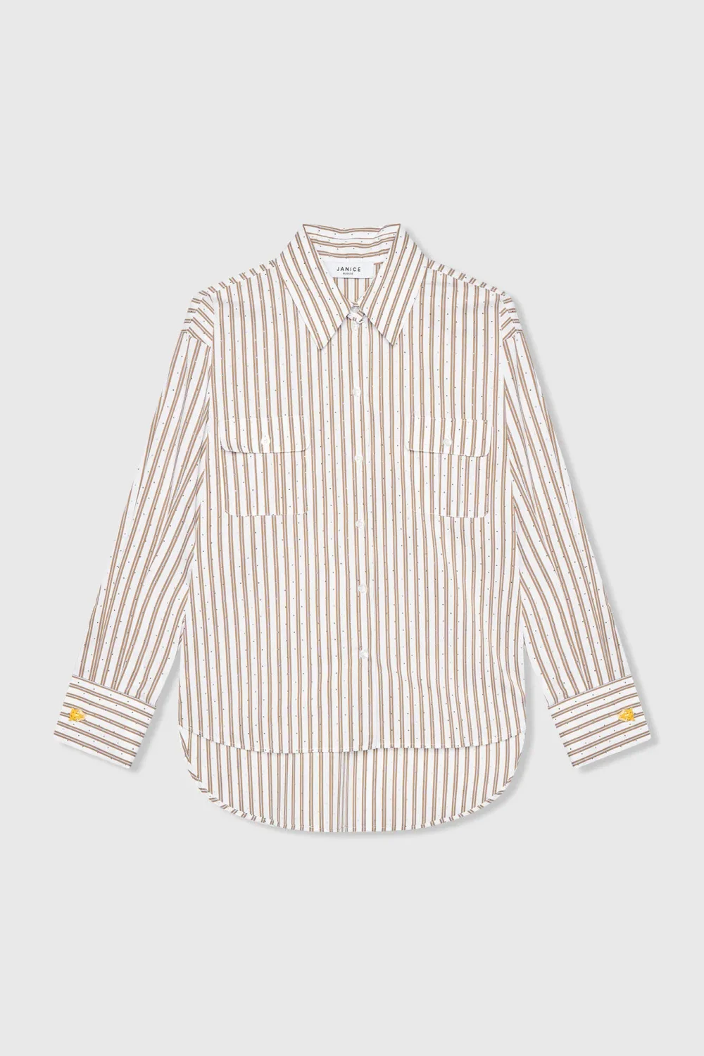 Dames Blouse Gestreept Bruin Ilan