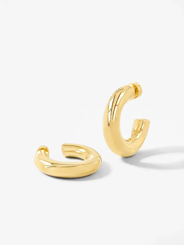 Gouden Oorbellen Creolen Creolen Hoops Chandler Medium
