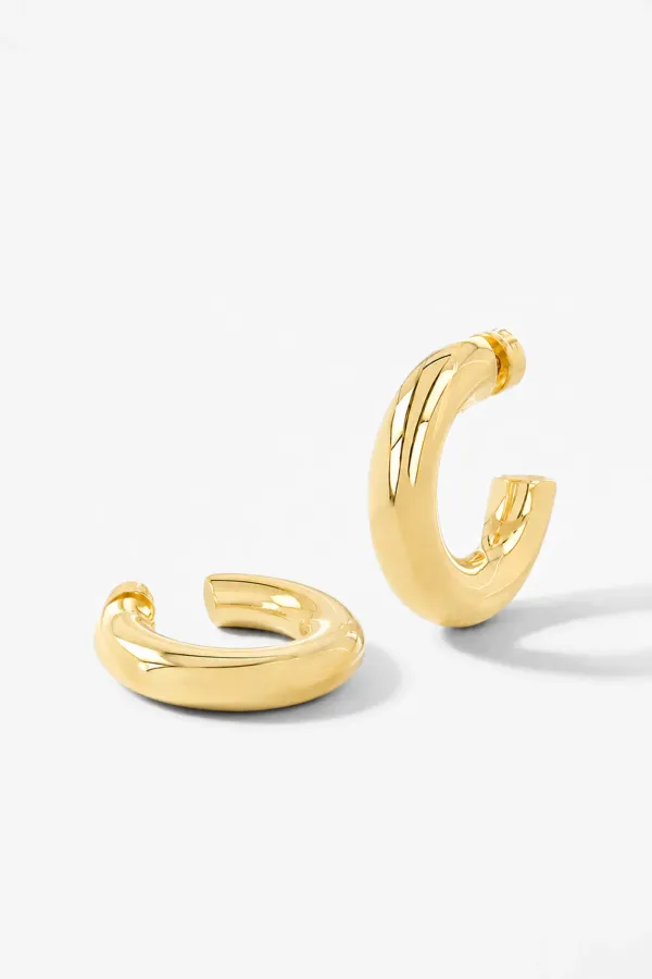 Gouden Oorbellen Creolen Creolen Hoops Chandler Medium