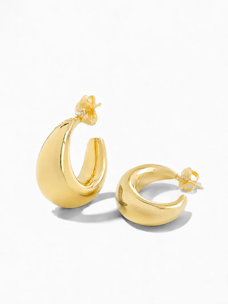 Gouden Oorbellen Creolen Chunky Drops Fargo Large