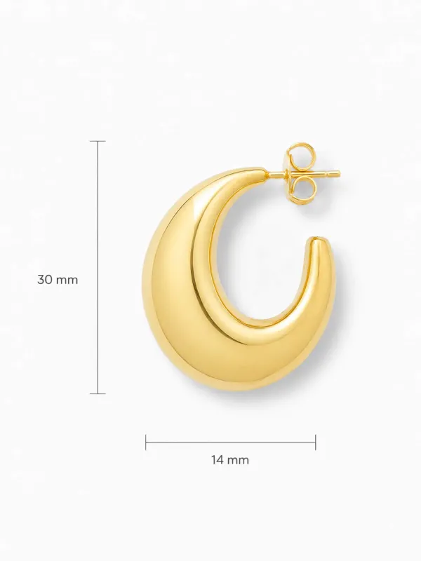 Gouden Oorbellen Creolen Chunky Drops Fargo Large