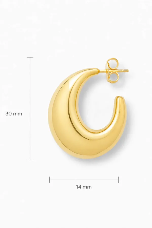 Gouden Oorbellen Creolen Chunky Drops Fargo Large