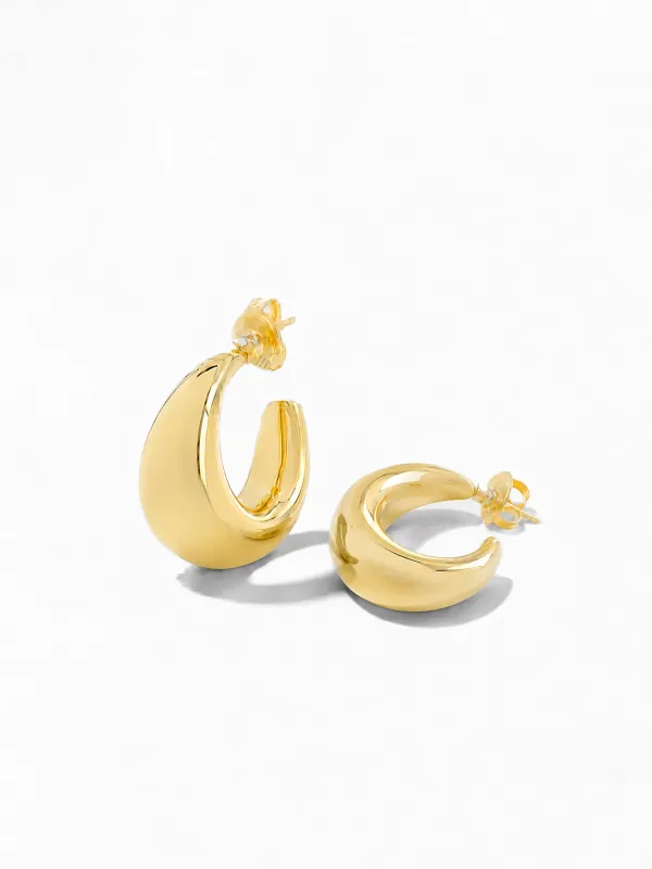 Gouden Oorbellen Creolen Chunky Drops Fargo Medium