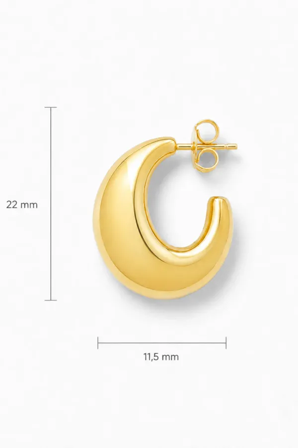 Gouden Oorbellen Creolen Chunky Drops Fargo Medium