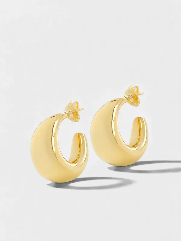 Gouden Oorbellen Creolen Chunky Drops Fargo Medium