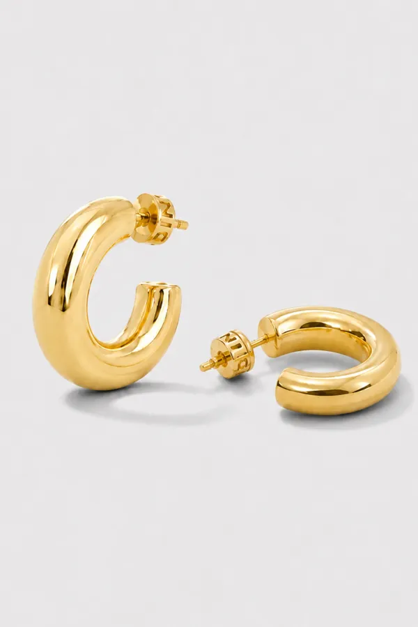 Gouden Oorbellen Creolen Chunky Hoops Hudson Large