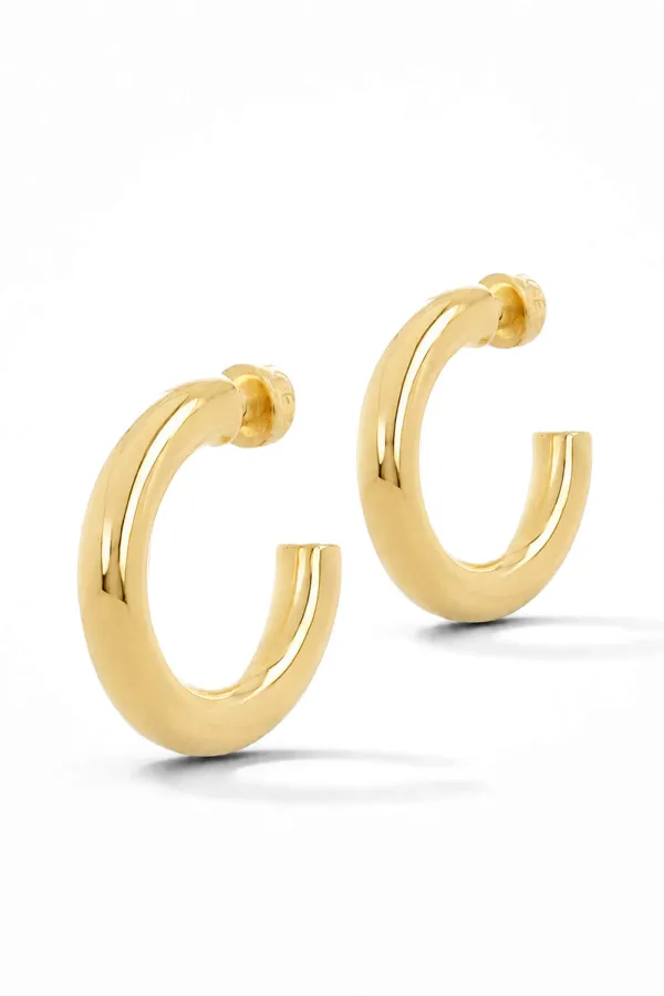 Gouden Oorbellen Creolen Chunky Hoops Hudson Large