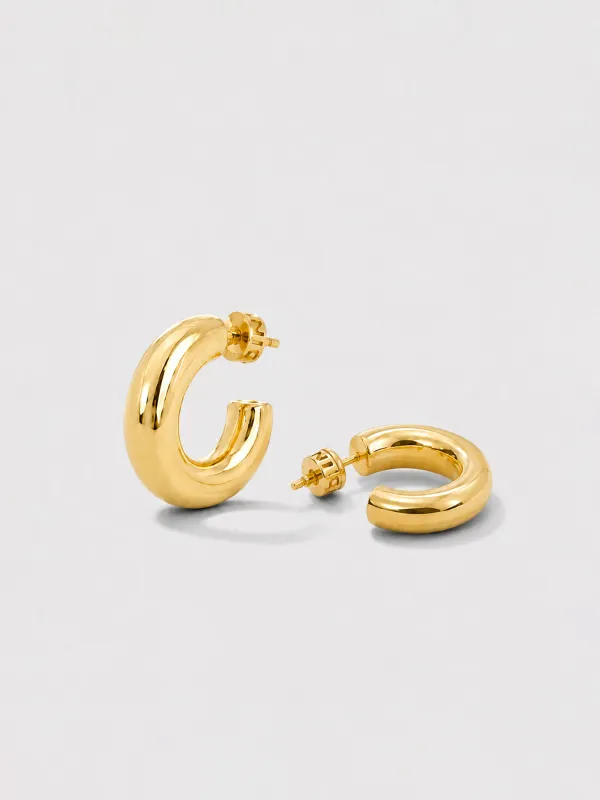 Gouden Oorbellen Creolen Chunky Hoops Hudson Small