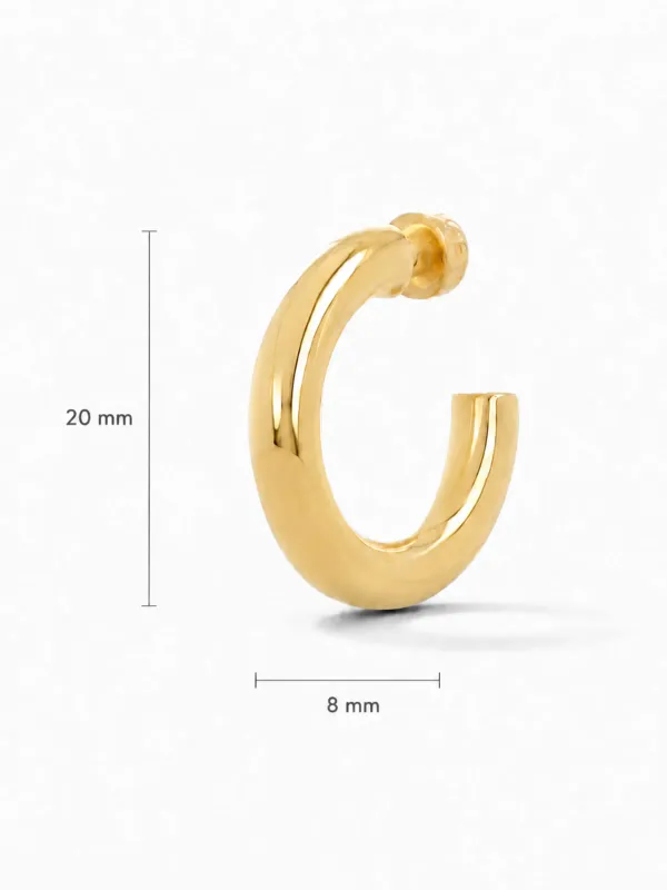 Gouden Oorbellen Creolen Chunky Hoops Hudson Small