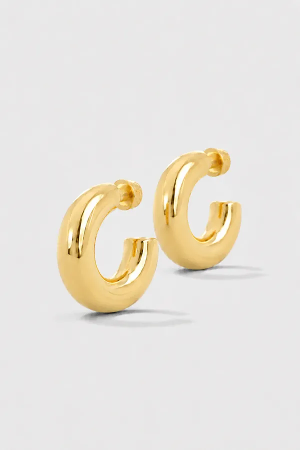 Gouden Oorbellen Creolen Chunky Hoops Hudson Small