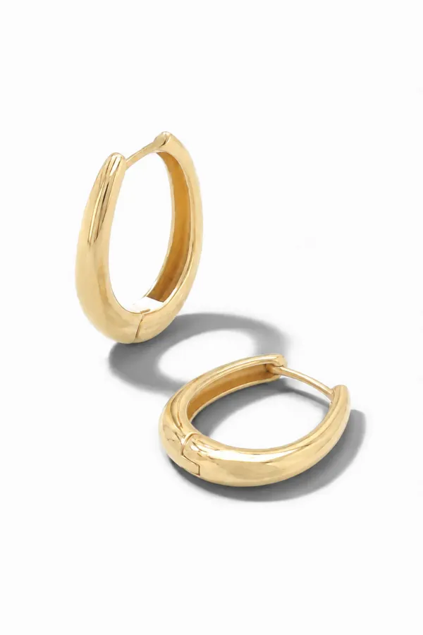 Gouden Oorbellen Logan Oval Linked Hoop Creolen Large