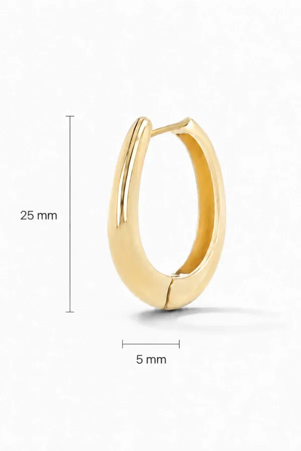 Gouden Oorbellen Logan Oval Linked Hoop Creolen Large