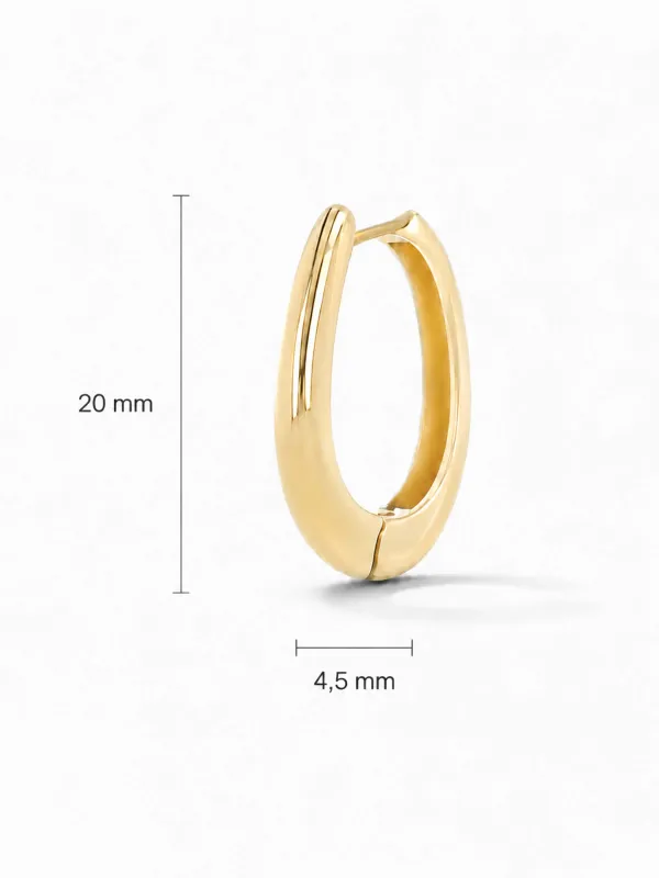 Gouden Oorbellen Oval Linked Hoop Creolen Logan Medium
