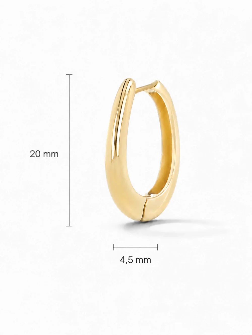 Gouden Oorbellen Oval Linked Hoop Creolen Logan Medium