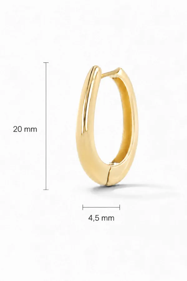 Gouden Oorbellen Oval Linked Hoop Creolen Logan Medium