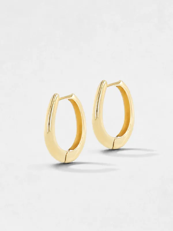 Gouden Oorbellen Oval Linked Hoop Creolen Logan Medium