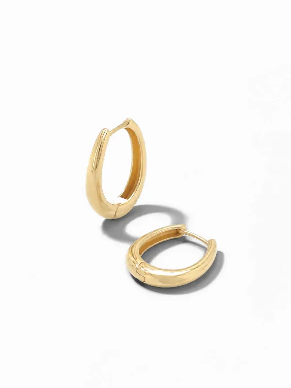 Gouden Oorbellen Oval Linked Hoop Creolen Logan Small